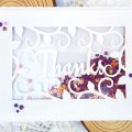 Pazzles DIY Thanks Frame Shaker Card with instant SVG download. Compatible with all major electronic cutters including Pazzles Inspiration, Cricut, and Silhouette Cameo. Design by Nida Tanweer.