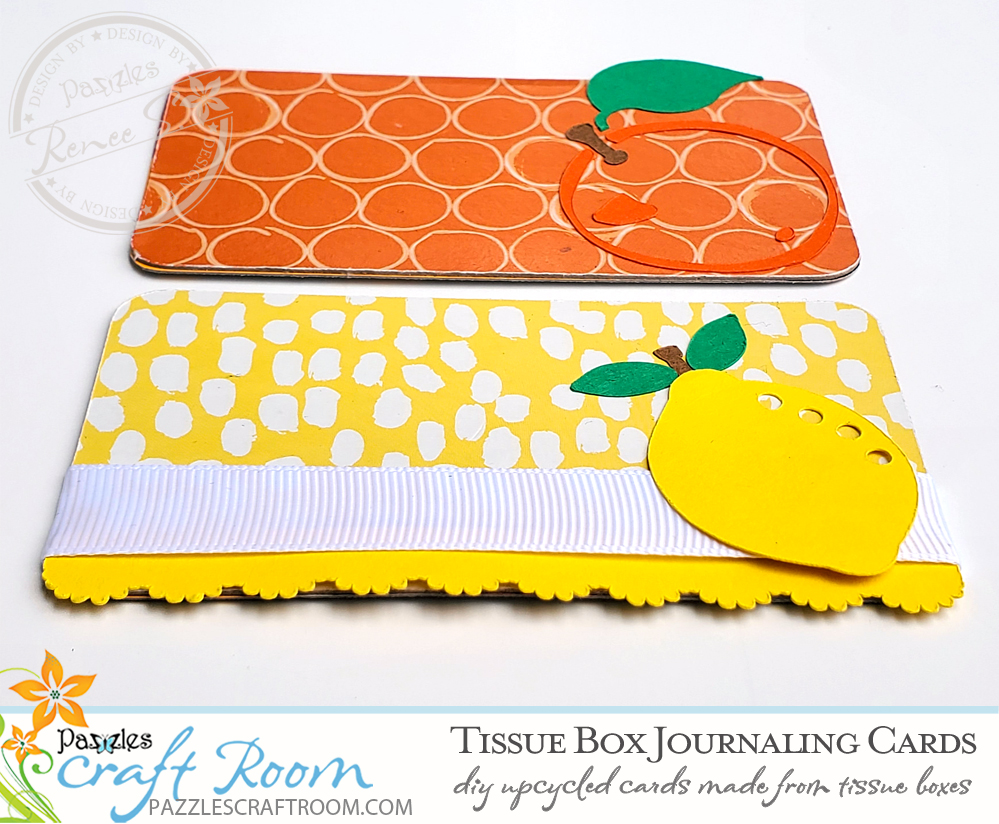 Pazzles DIY Tissue Box Journaling Cards. Instant SVG download compatible with all major electronic cutters including Pazzles Inspiration, Cricut, and Silhouette Cameo. Design by Renee Smart.