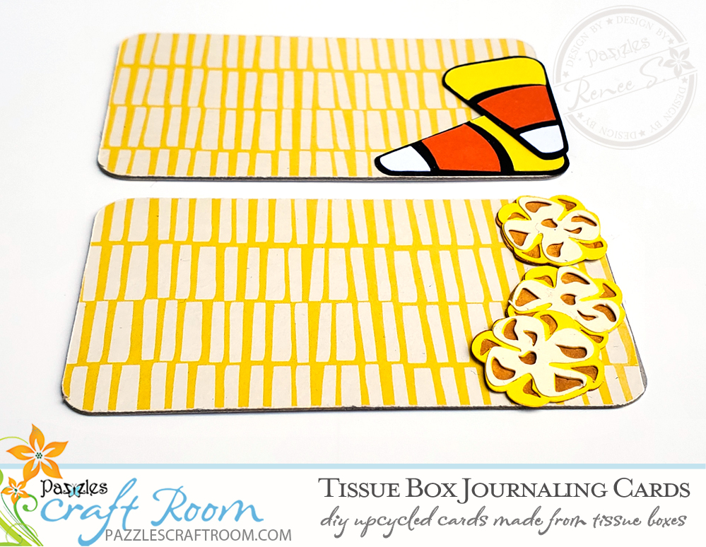 Pazzles DIY Tissue Box Journaling Cards. Instant SVG download compatible with all major electronic cutters including Pazzles Inspiration, Cricut, and Silhouette Cameo. Design by Renee Smart.