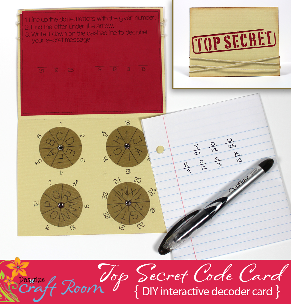 Top Secret Code Card - Pazzles Craft Room