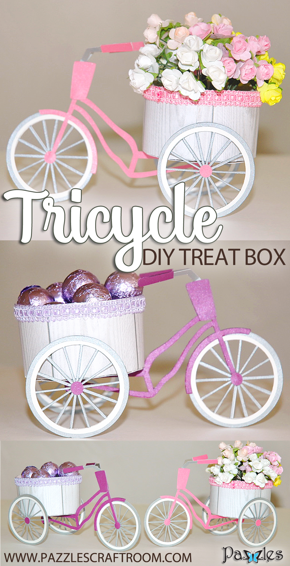 Pazzles DIY Craft Tricycle Treat Box by Judy Hanson