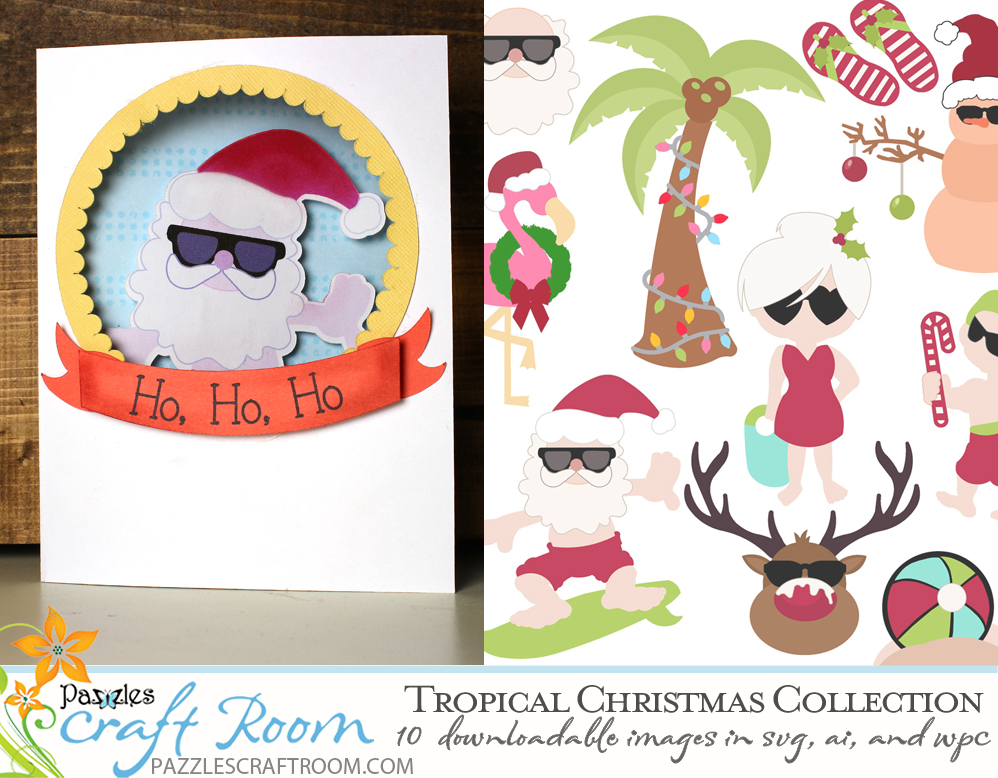 Pazzles DIY Tropical Christmas SVG Cutting Collection. Instant download in SVG, AI, and WPC compatible with all major electronic cutters including Pazzles Inspiration, Cricut, and Silhouette Cameo.