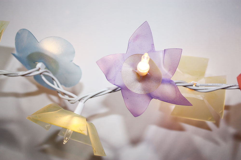 DIY Flower Lights with Stencil Material