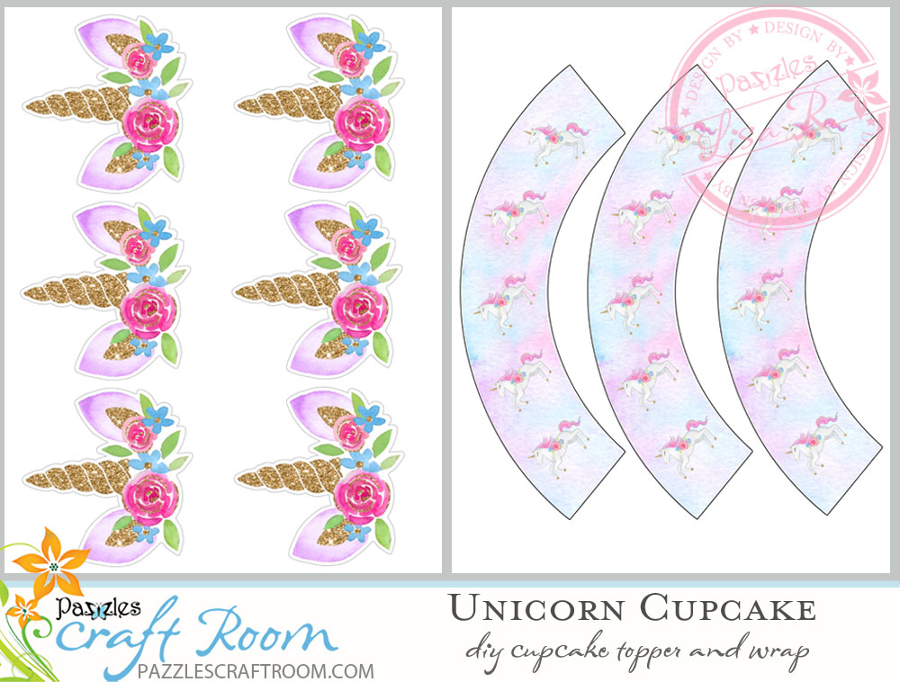 Unicorn Cupcake Wrapper And Topper Easy Diy With Instant Download