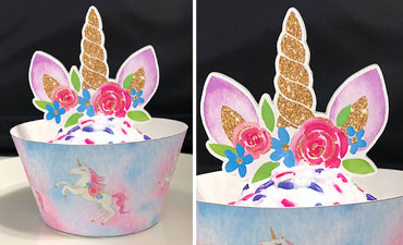 Pazzles DIY Unicorn Cupcake Topper and Wrapper by Lisa Reyna