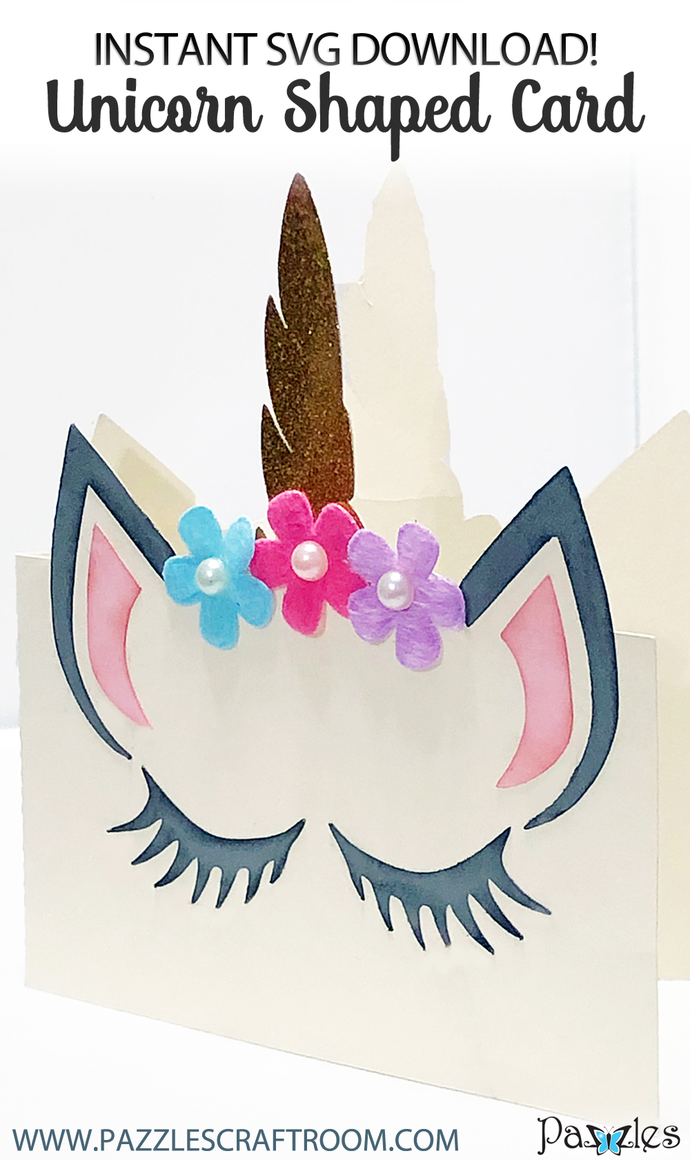 Pazzles DIY Unicorn Shaped Card by Lisa Reyna