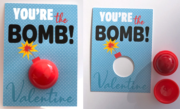 Pazzles DIY You're the Bomb Valentine Lip Balm with instant SVG download. Compatible with all major electronic cutters including Pazzles Inspiration, Cricut, and Silhouette Cameo. Design by Alma Cervantes.