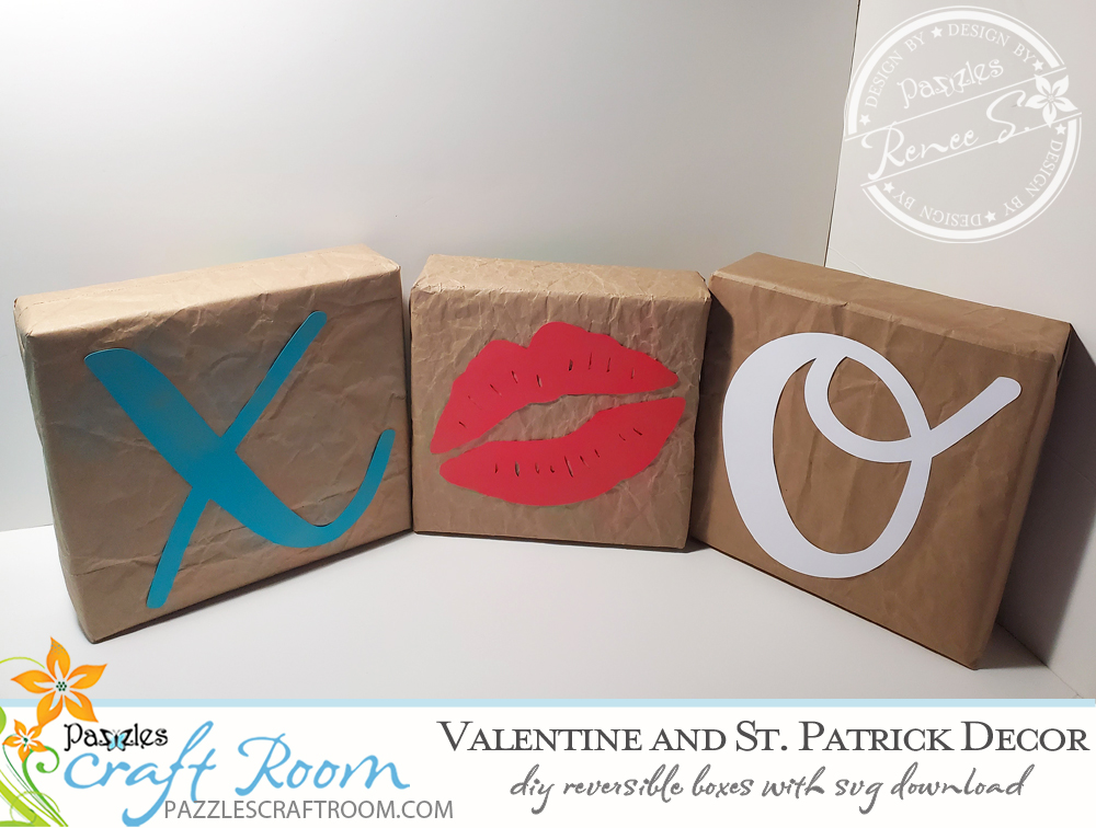 DIY Holiday Reversible Decor Blocks. Instant SVG download compatible with all major electronic cutters including Pazzles Inspiration, Cricut, and Silhouette Cameo. Design by Renee Smart.