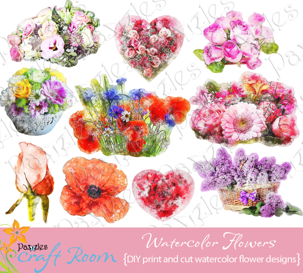 Watercolor Flower Collection - Pazzles Craft Room