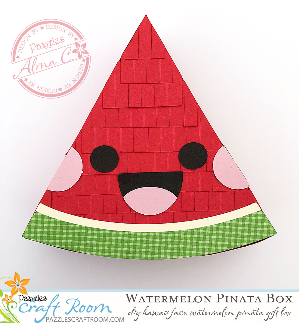 Pazzles DIY Kawaii Piñata Watermelon Box Craft Project by Alma Cervantes