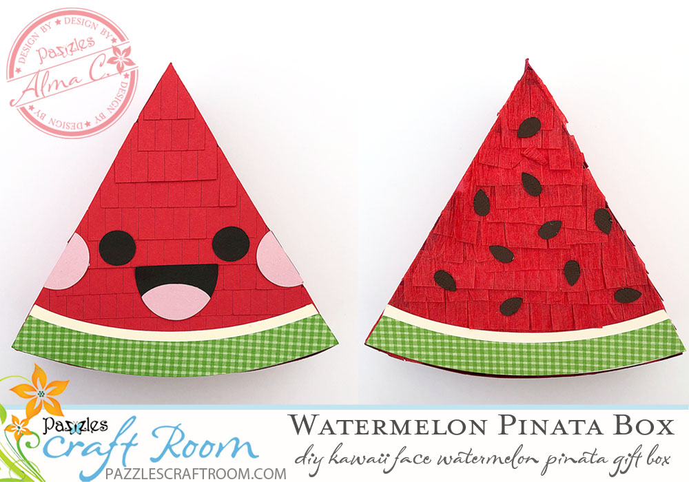 Pazzles DIY Kawaii Piñata Watermelon Box Craft Project by Alma Cervantes