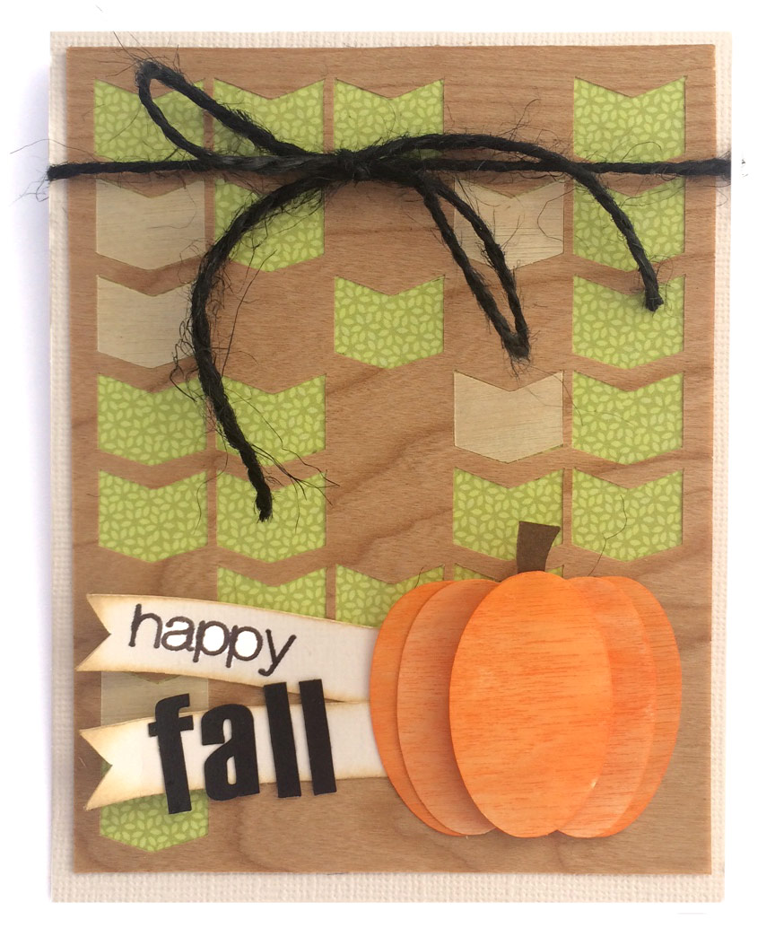 Wood Pumpkin Fall Card