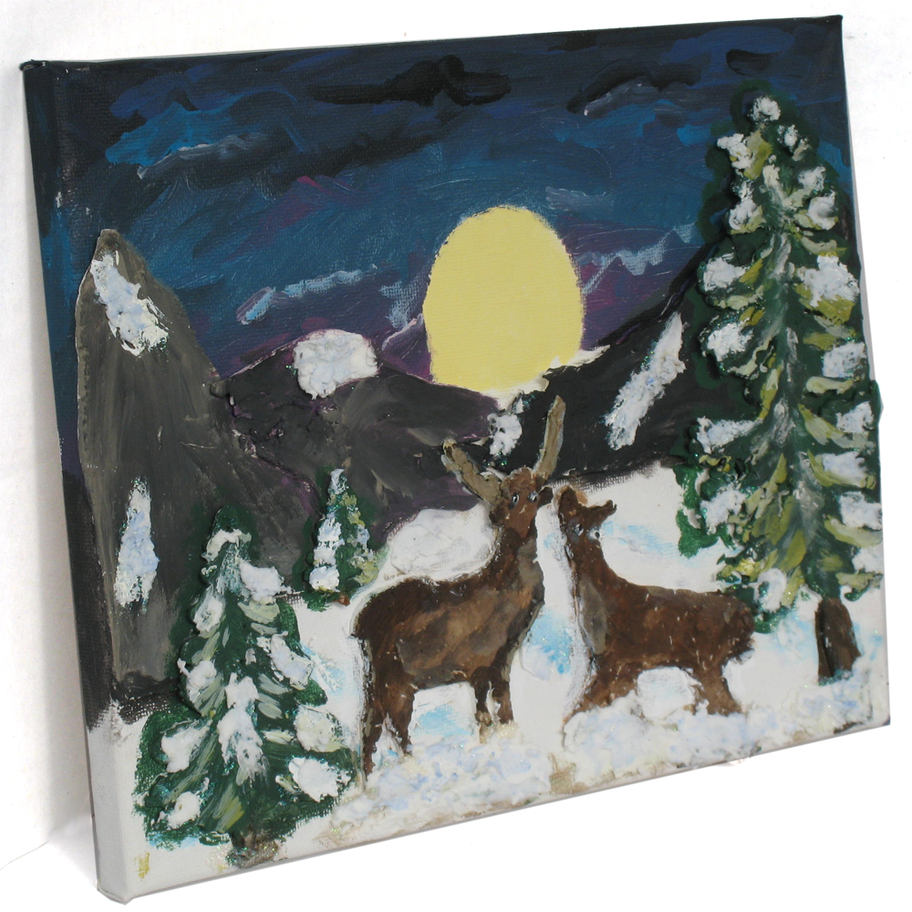 Winter Scene Paper Clay Canvas