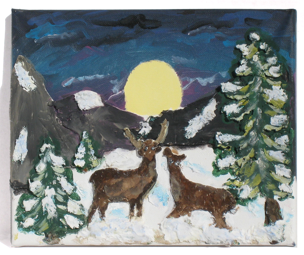 Winter Scene Paper Clay Canvas