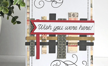 Pazzles DIY Wish You Were Here Card with instant SVG download. Compatible with all major electronic cutters including Pazzles Inspiration, Cricut, and Silhouette Cameo. Design by Leslie Peppers.