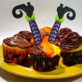 Pazzles DIY Witch Cupcakes with instant SVG download. Compatible with all major electronic cutters including Pazzles Inspiration, Cricut, and Silhouette Cameo. Design by Renee Smart.