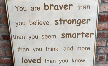 Pazzles DIY You Are Braver Canvas with instant SVG download. Compatible with all major electronic cutters including Pazzles Inspiration, Cricut, and Silhouette Cameo. Design by Sara Weber.